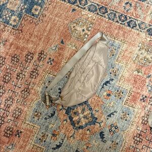 Quilted Light Taupe Crossbody Belt Bag - Women